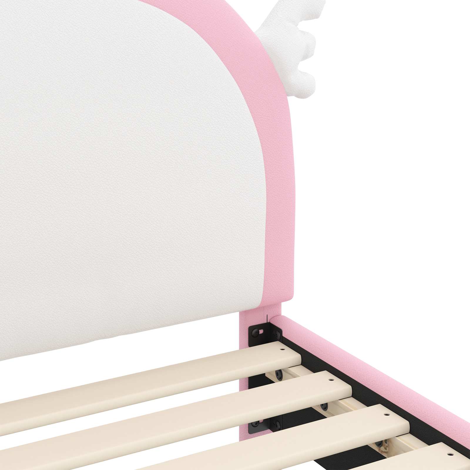 Kinderbettgestell mit Kopfteil Rosa 70 x 140 cm PU