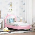 Kinderbettgestell mit Kopfteil Rosa 70 x 140 cm PU