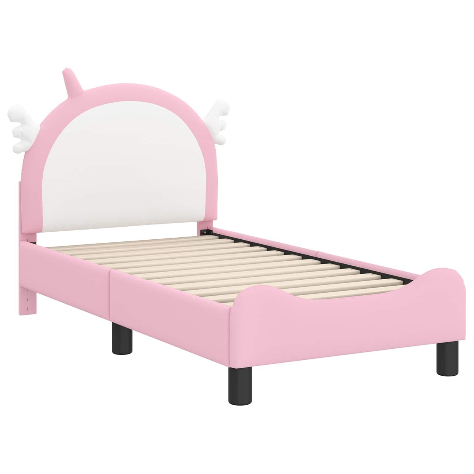 Kinderbettgestell mit Kopfteil Rosa 70 x 140 cm PU