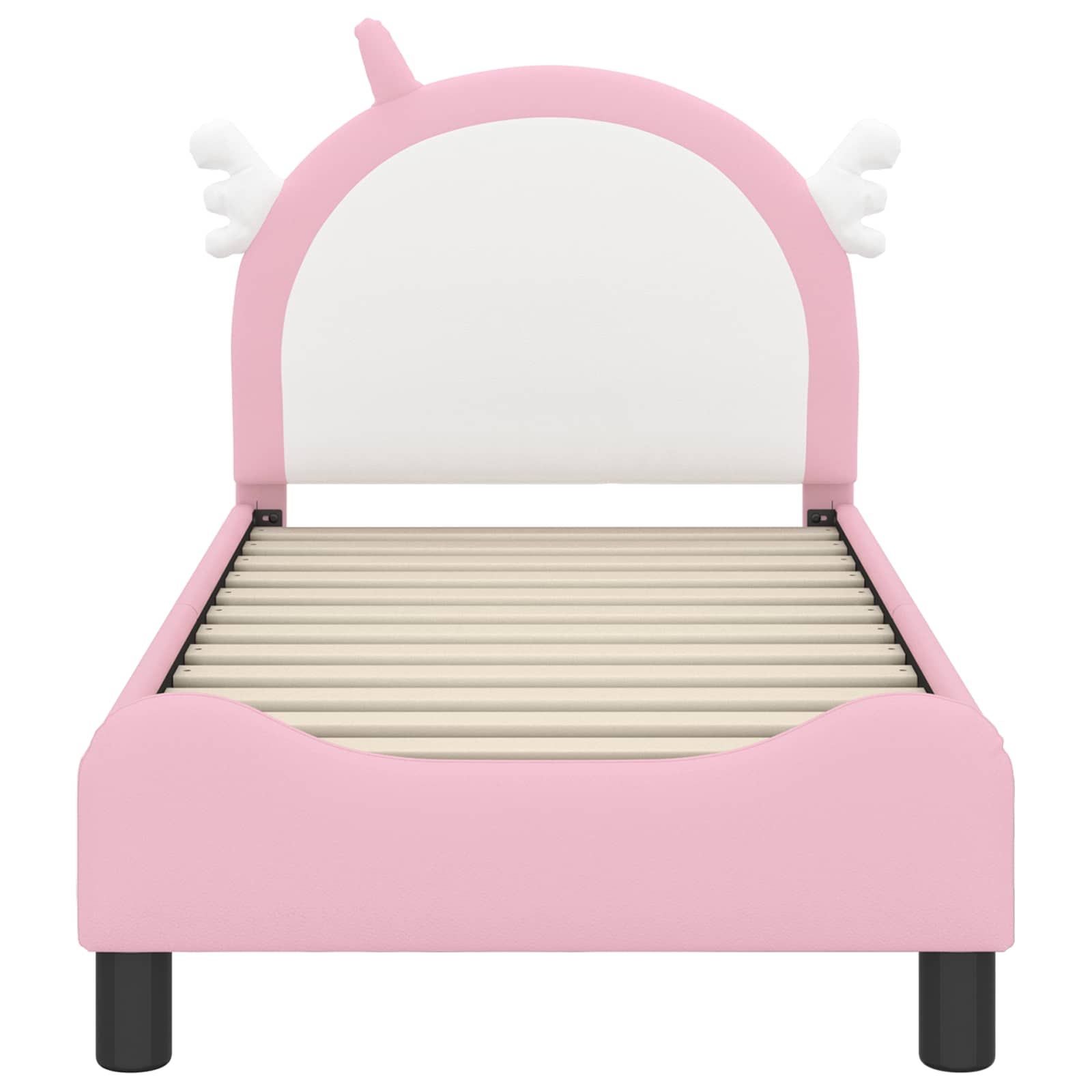 Kinderbettgestell mit Kopfteil Rosa 70 x 140 cm PU