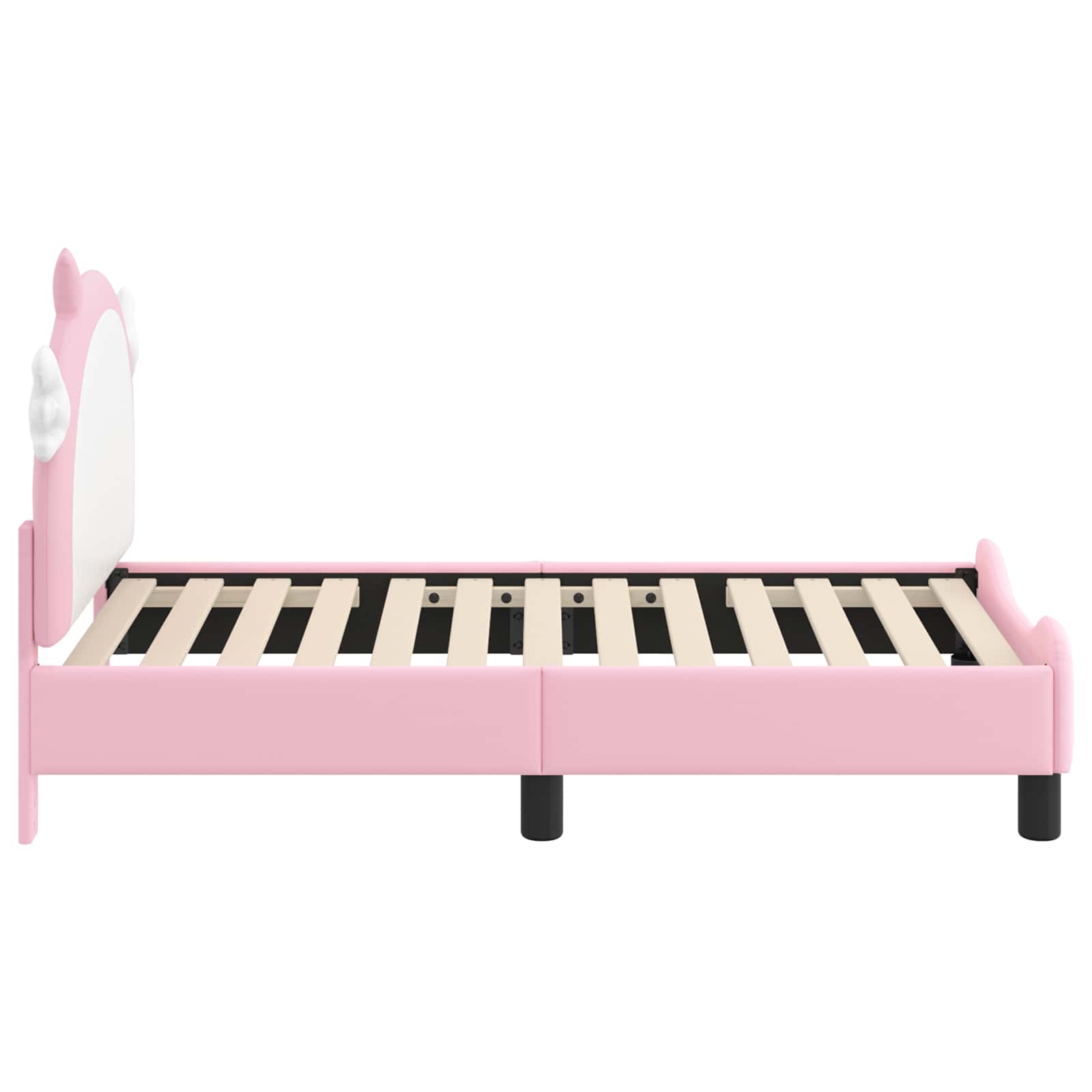 Kinderbettgestell mit Kopfteil Rosa 70 x 140 cm PU