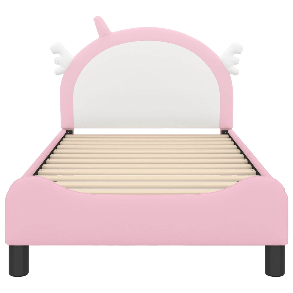 Kinderbettgestell mit Kopfteil Rosa 80 x 160 cm PU