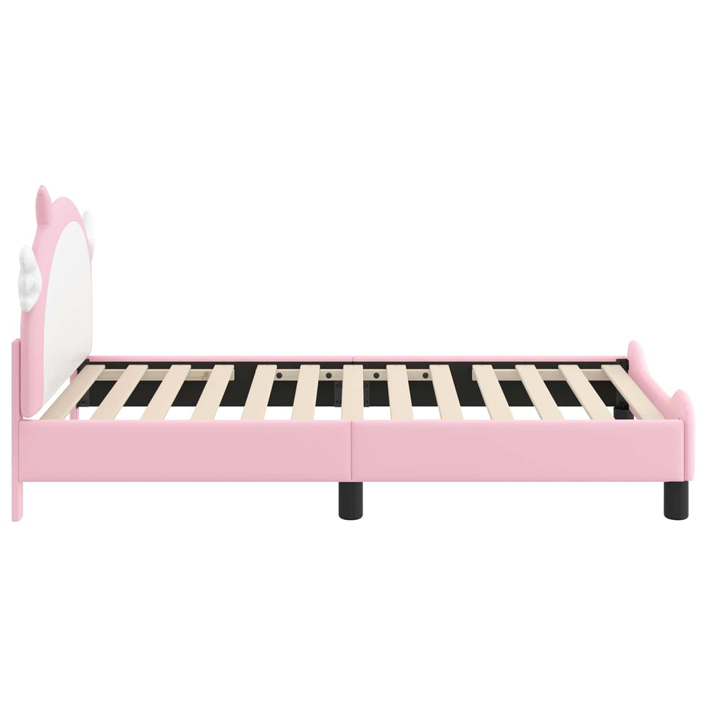 Kinderbettgestell mit Kopfteil Rosa 80 x 160 cm PU