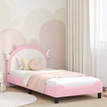 Kinderbettgestell mit Kopfteil Rosa 90 x 190 cm PU