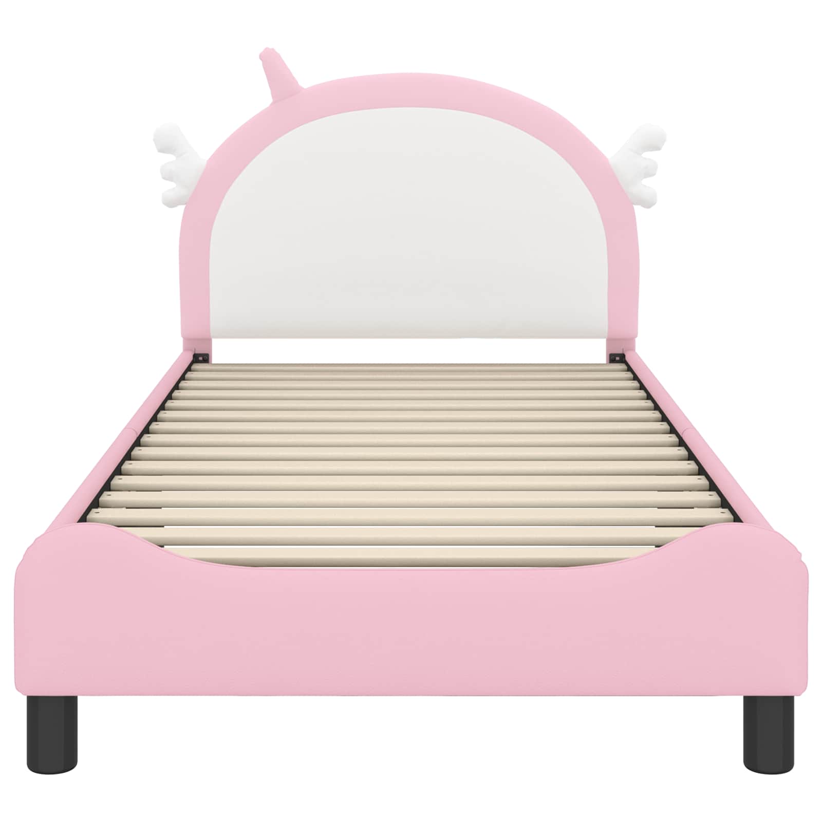 Kinderbettgestell mit Kopfteil Rosa 90 x 200 cm PU