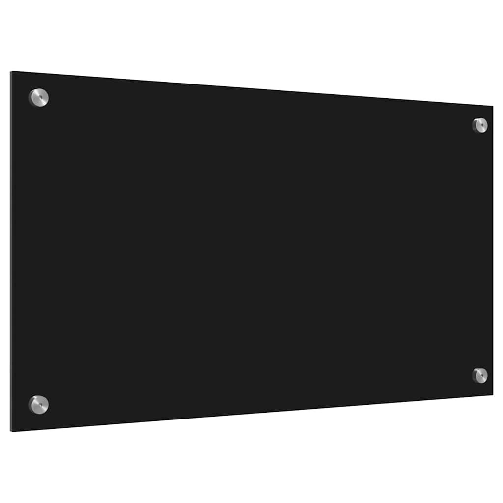 Küchenrückwand Schwarz 70 x 40 cm Gehärtetes Glas