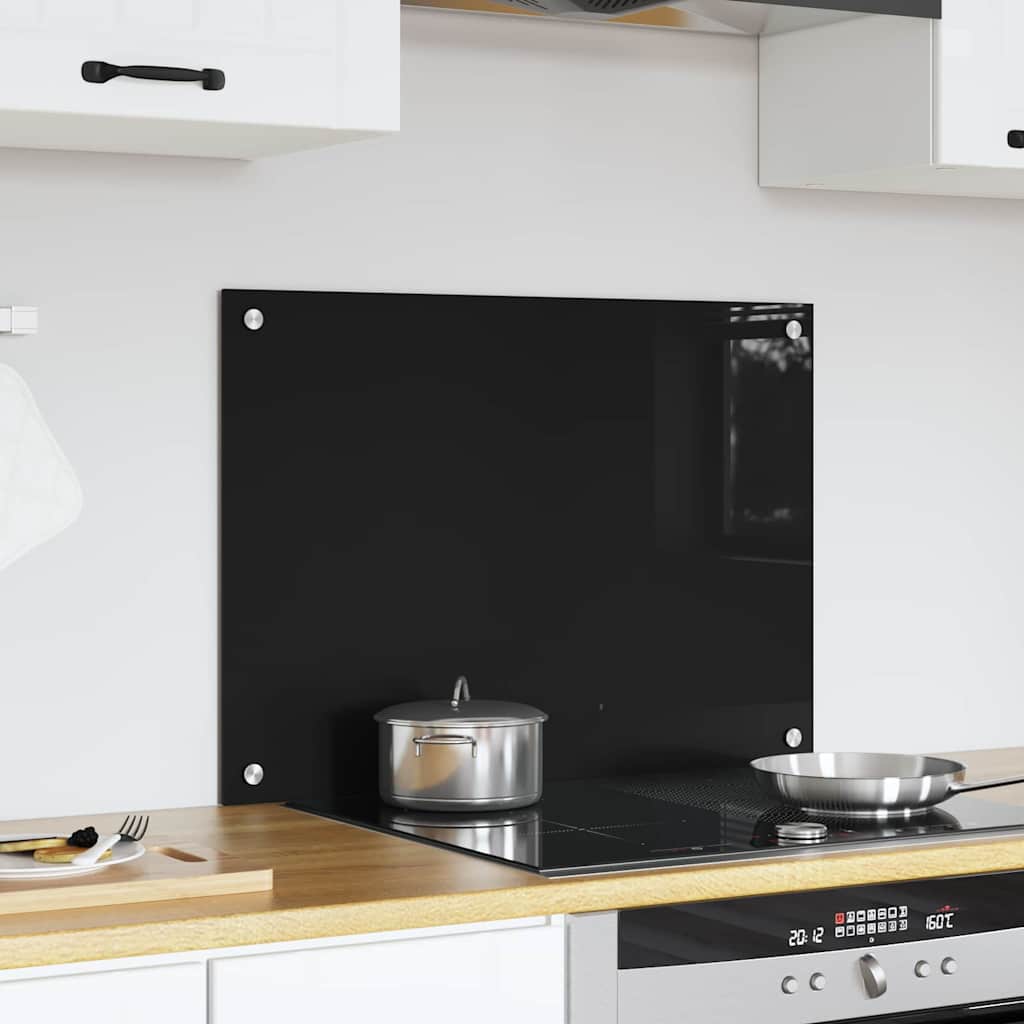 Küchenrückwand Schwarz 70 x 50 cm Gehärtetes Glas