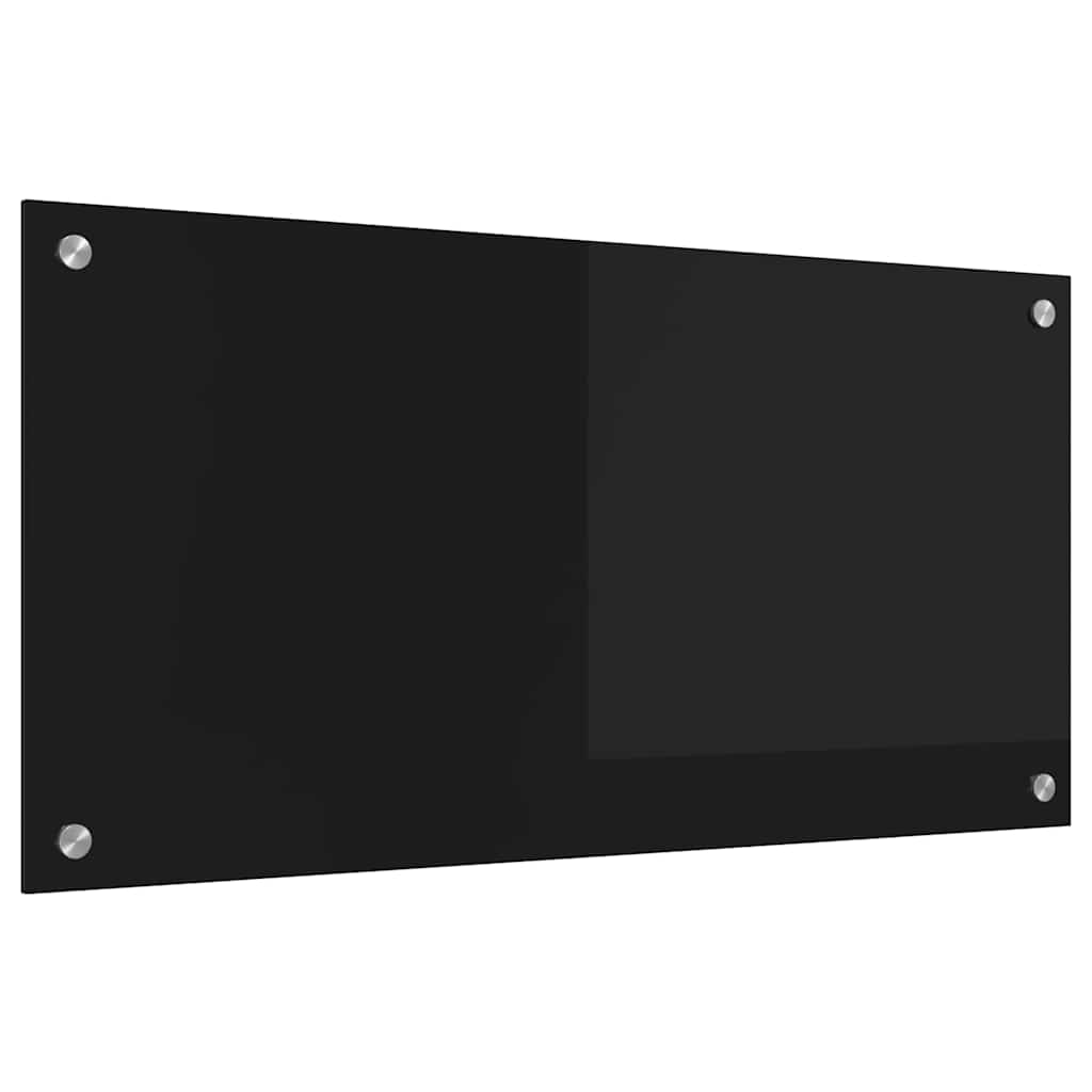 Küchenrückwand Schwarz 80 x 40 cm Gehärtetes Glas