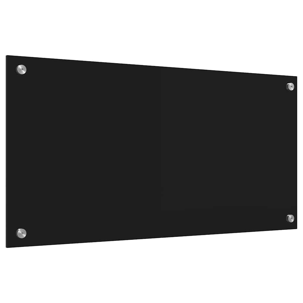 Küchenrückwand Schwarz 80 x 40 cm Gehärtetes Glas