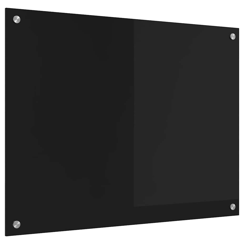 Küchenrückwand Schwarz 80 x 60 cm Gehärtetes Glas
