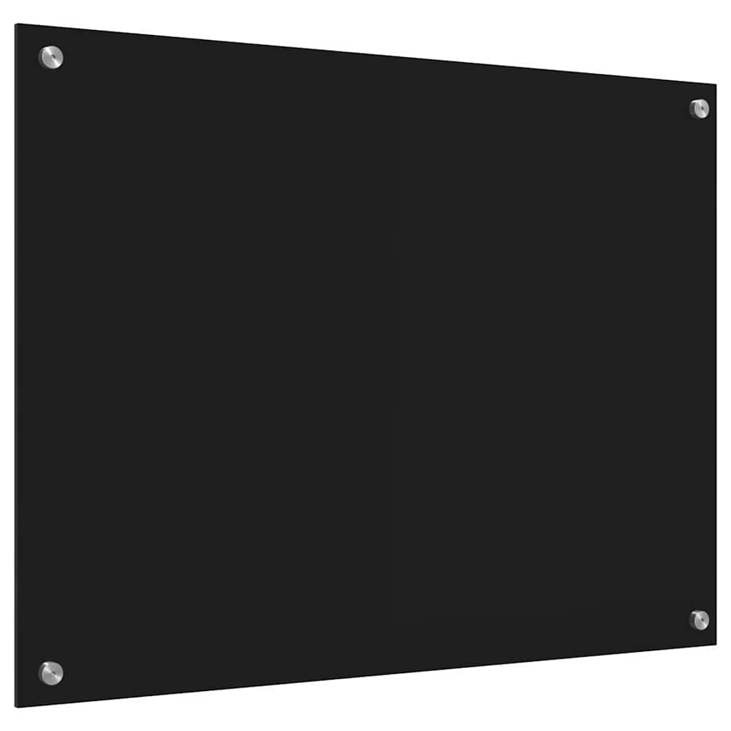 Küchenrückwand Schwarz 80 x 60 cm Gehärtetes Glas