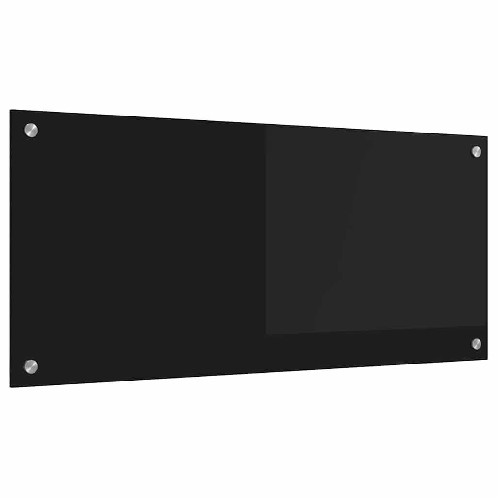 Küchenrückwand Schwarz 90 x 40 cm Gehärtetes Glas