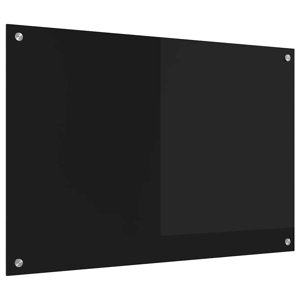 Küchenrückwand Schwarz 90 x 60 cm Gehärtetes Glas