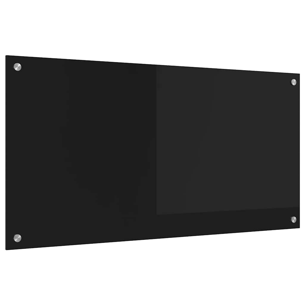 Küchenrückwand Schwarz 100 x 50 cm Gehärtetes Glas