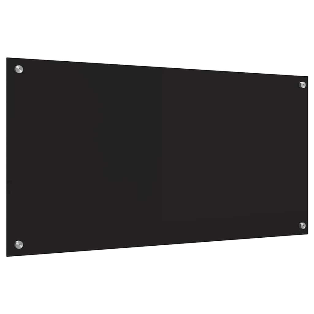 Küchenrückwand Schwarz 100 x 50 cm Gehärtetes Glas