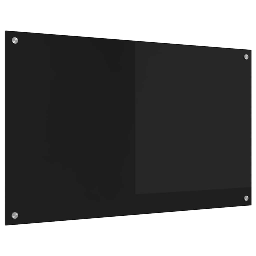 Küchenrückwand Schwarz 100 x 60 cm Gehärtetes Glas