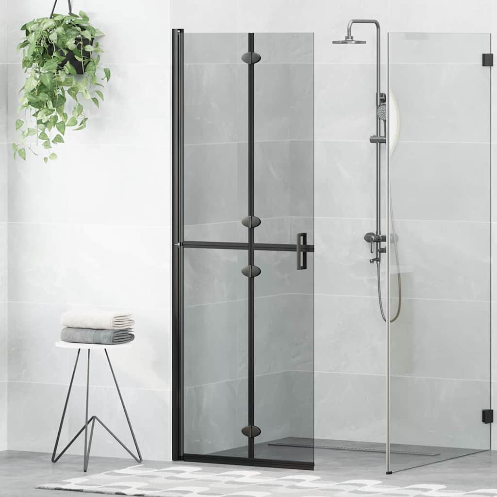 Walk-In Duschwand Schwarz 70 x 6,5 x 190 cm