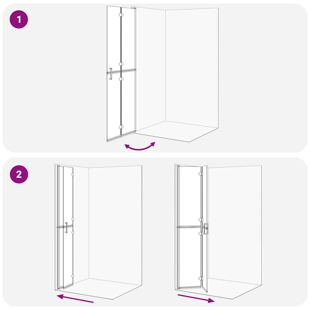 Walk-In Duschwand Schwarz 70 x 6,5 x 190 cm