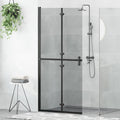 Walk-In Duschwand Schwarz 90 x 6.5 x 190 cm