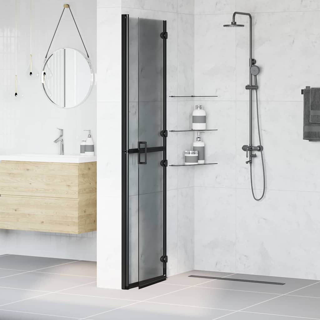 Walk-In Duschwand Schwarz 100 x 6,5 x 190 cm