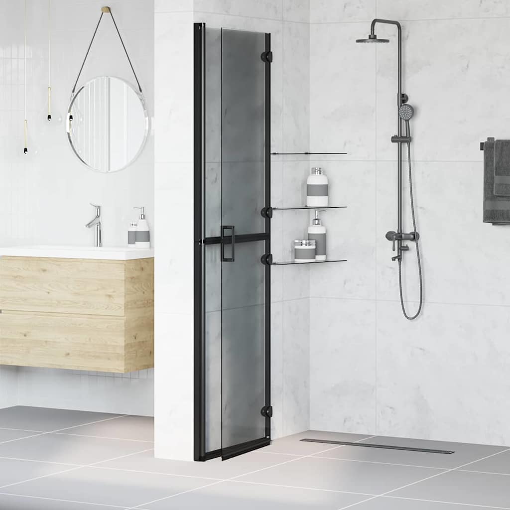 Walk-In Duschwand Schwarz 110 x 6,5 x 190 cm