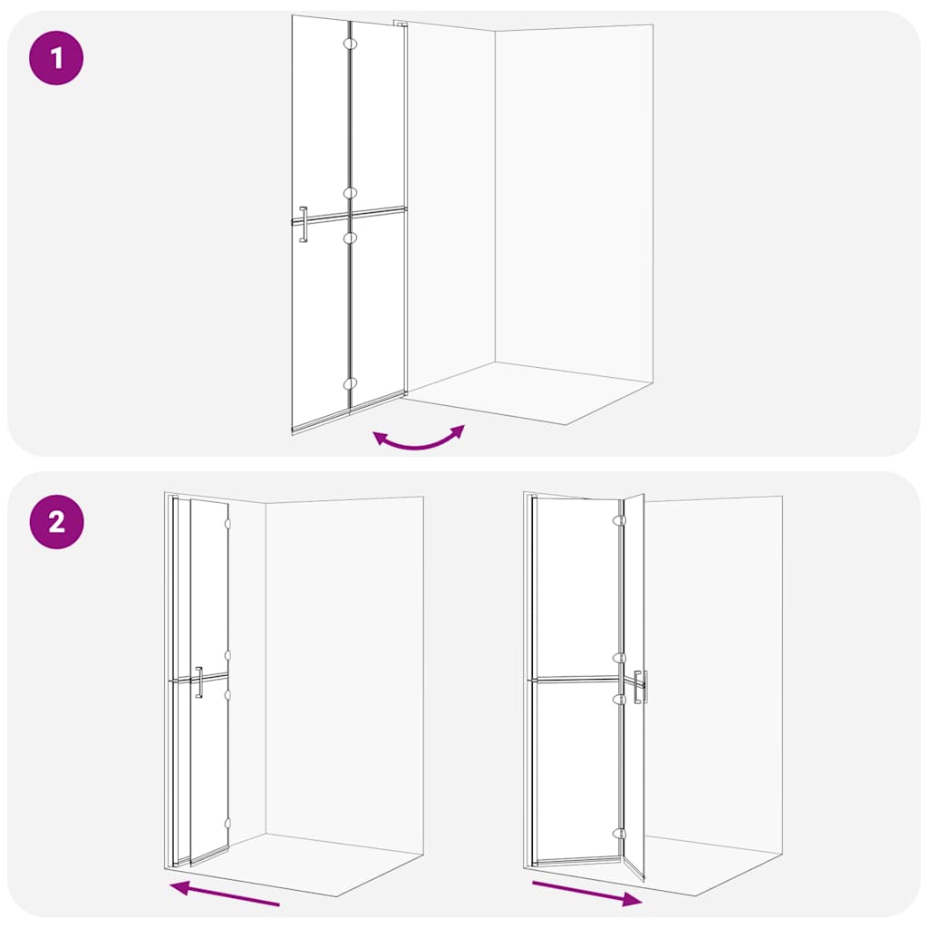 Walk-In Duschwand Gold 90 x 6.5 x 190 cm