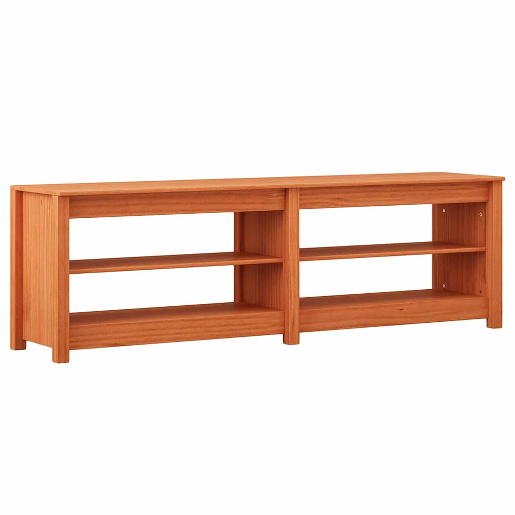 Schuhbank mit Regal mit Speicher Wachsbraun 160 x 36,5 x 50 cm