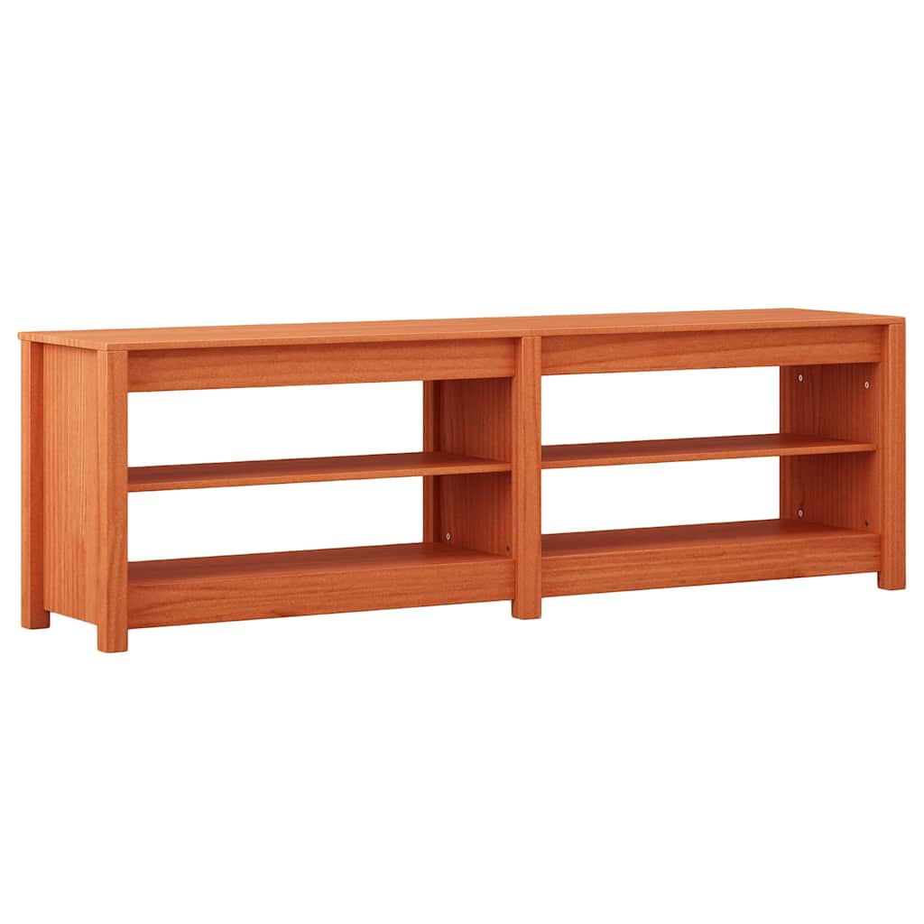 Schuhbank mit Regal mit Speicher Wachsbraun 160 x 36,5 x 50 cm