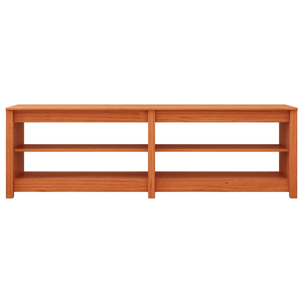 Schuhbank mit Regal mit Speicher Wachsbraun 160 x 36,5 x 50 cm