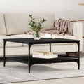 Couchtisch Schwarz Eichen-Optik 80 x 80 x 40 cm Holzwerkstoff