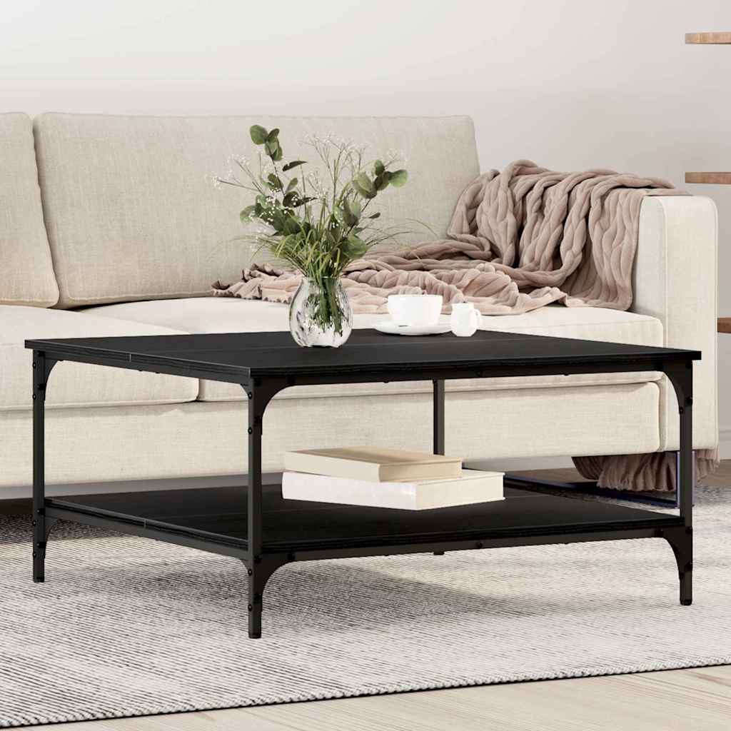 Couchtisch Schwarz Eichen-Optik 80 x 80 x 40 cm Holzwerkstoff