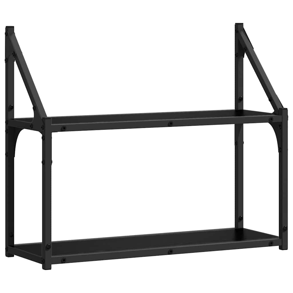 Wandregal Schwarz Eichen-Optik 60 x 21 x 51 cm Holzwerkstoff