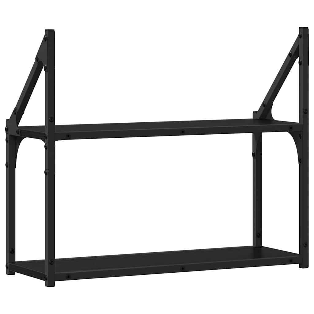 Wandregal Schwarz Eichen-Optik 60 x 21 x 51 cm Holzwerkstoff