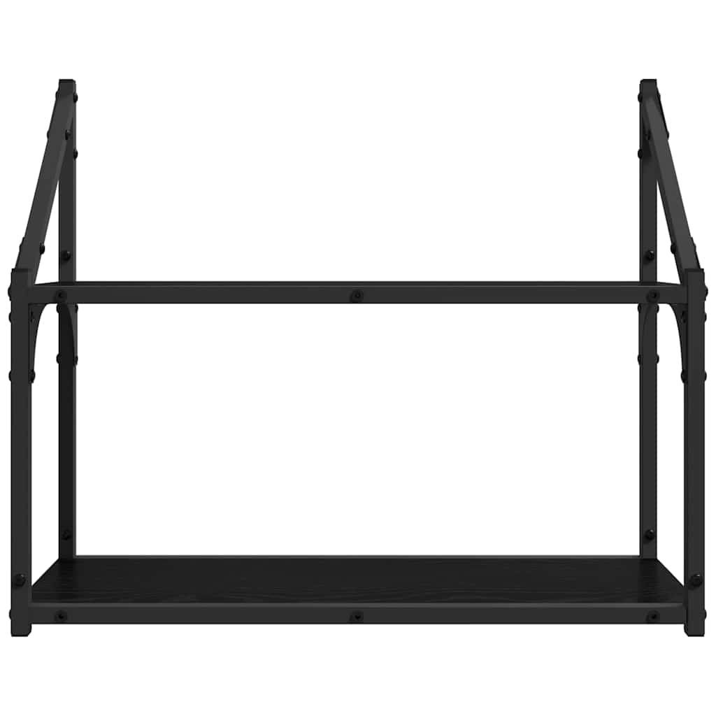 Wandregal Schwarz Eichen-Optik 60 x 21 x 51 cm Holzwerkstoff