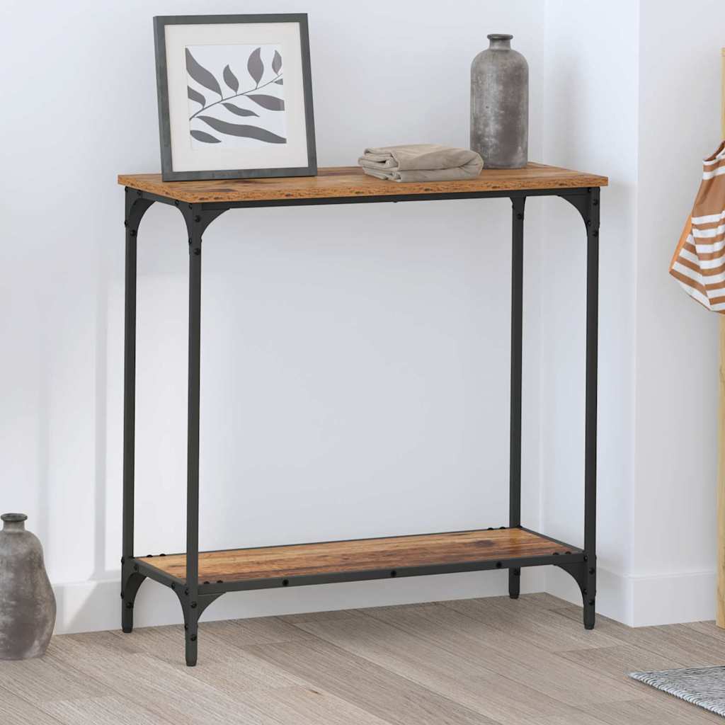Konsolentisch mit Regal Altholz 75 x 30.5 x 75 cm Holzwerkstoff