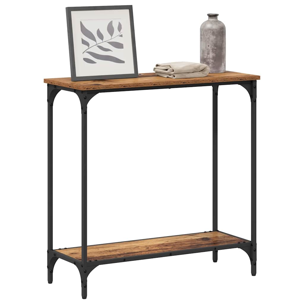 Konsolentisch mit Regal Altholz 75 x 30.5 x 75 cm Holzwerkstoff