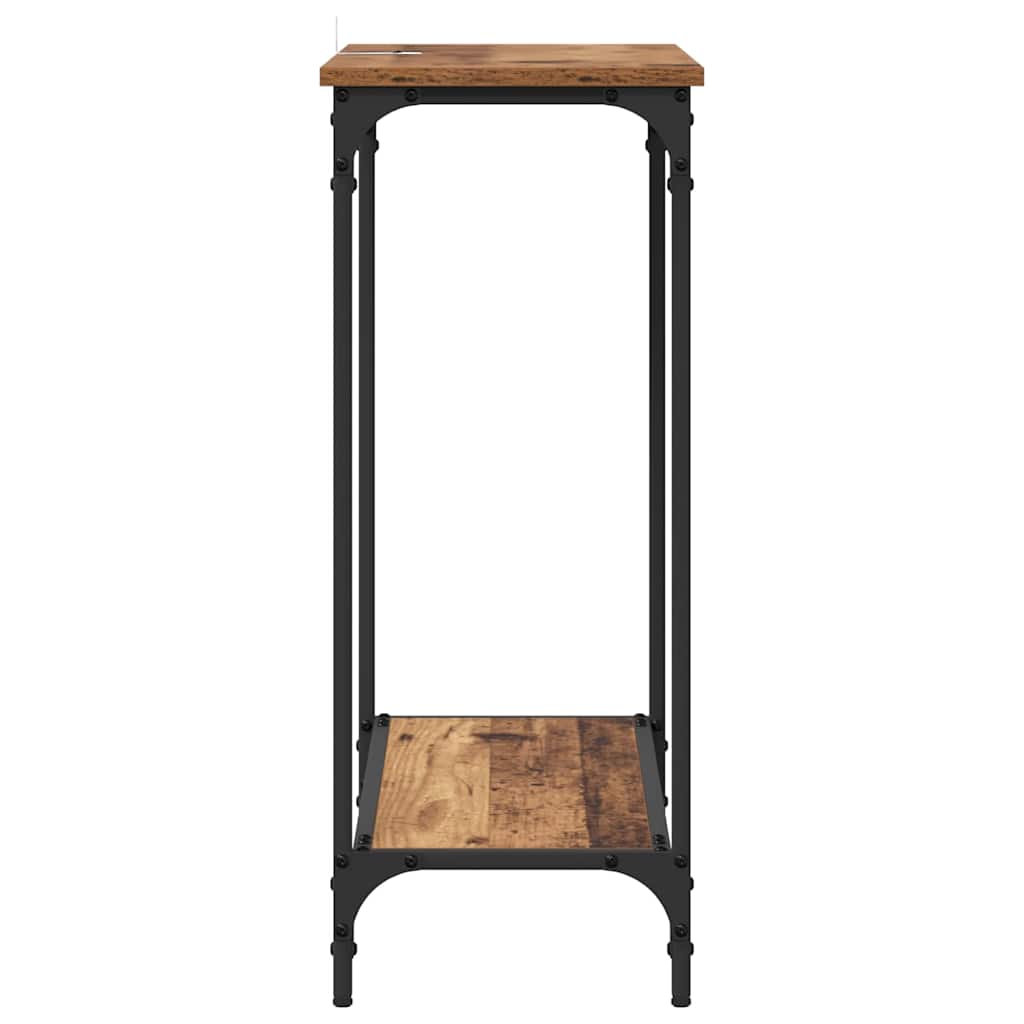 Konsolentisch mit Regal Altholz 75 x 30.5 x 75 cm Holzwerkstoff