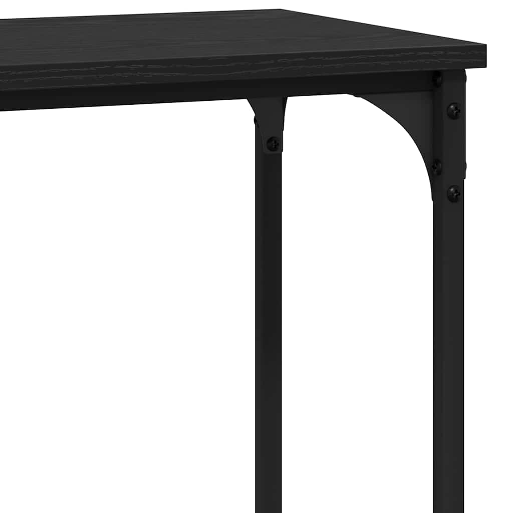 Konsolentisch mit Regal Schwarz Eichen-Optik 75 x 30.5 x 75 cm