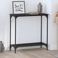 Konsolentisch mit Regal Schwarz Eichen-Optik 75 x 30.5 x 75 cm