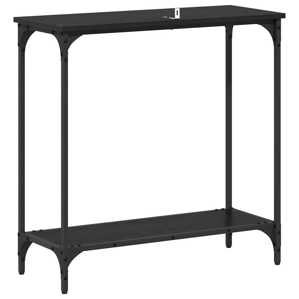 Konsolentisch mit Regal Schwarz Eichen-Optik 75 x 30.5 x 75 cm