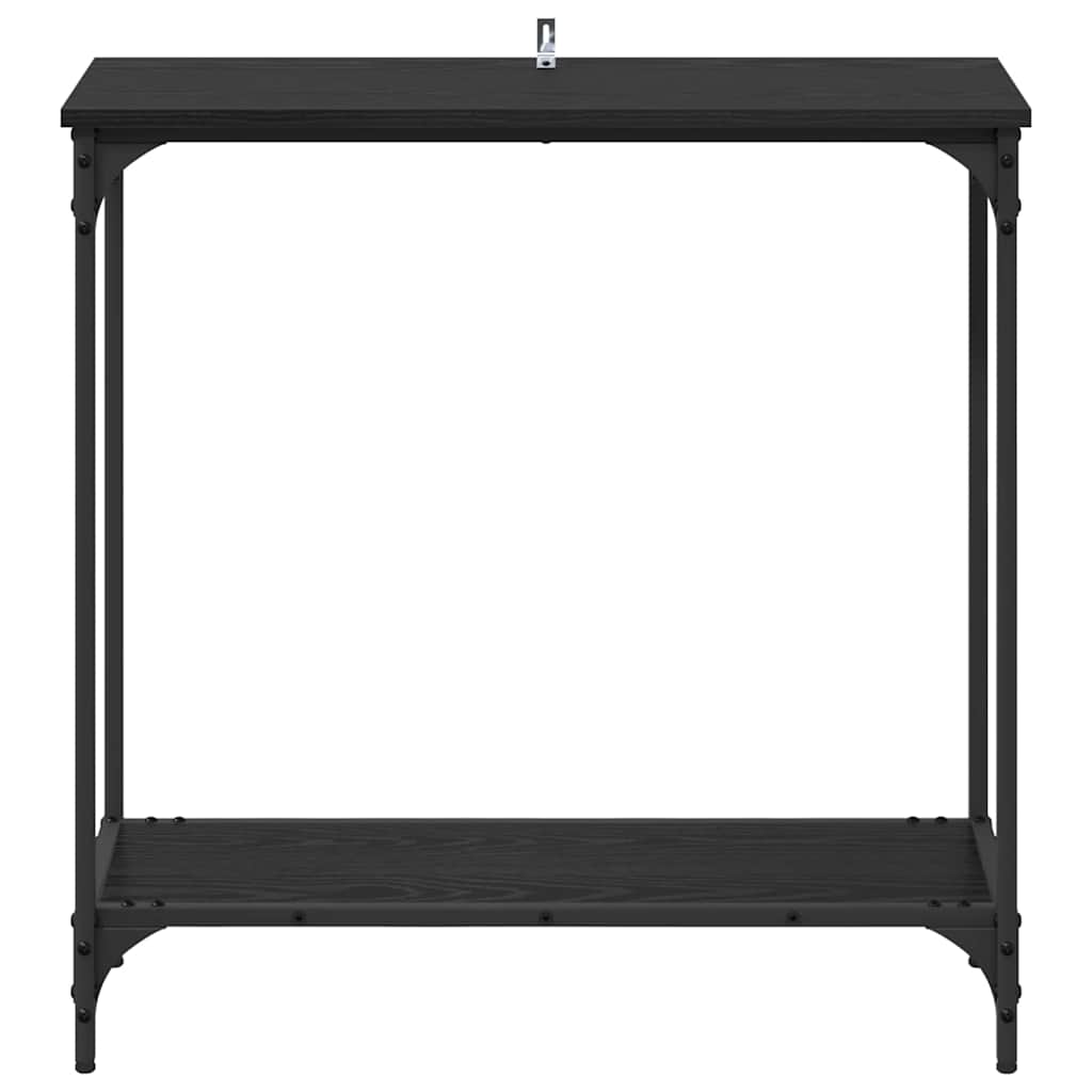 Konsolentisch mit Regal Schwarz Eichen-Optik 75 x 30.5 x 75 cm