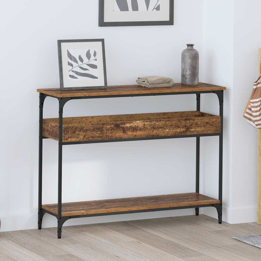 Konsolentisch mit Regal Altholz 100 x 29 x 75 cm Holzwerkstoff