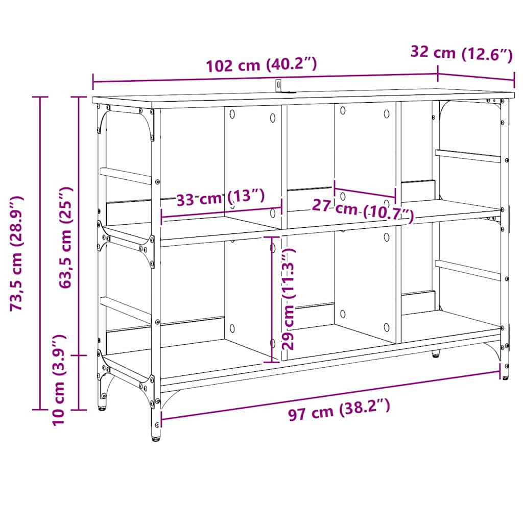 Sideboard Artisan-Eiche 102 x 32 x 73,5 cm