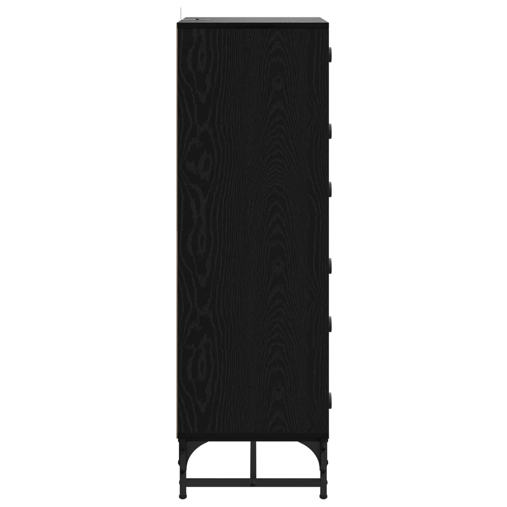 Sideboard Schwarz Eichen-Optik 35 x 37 x 117 cm