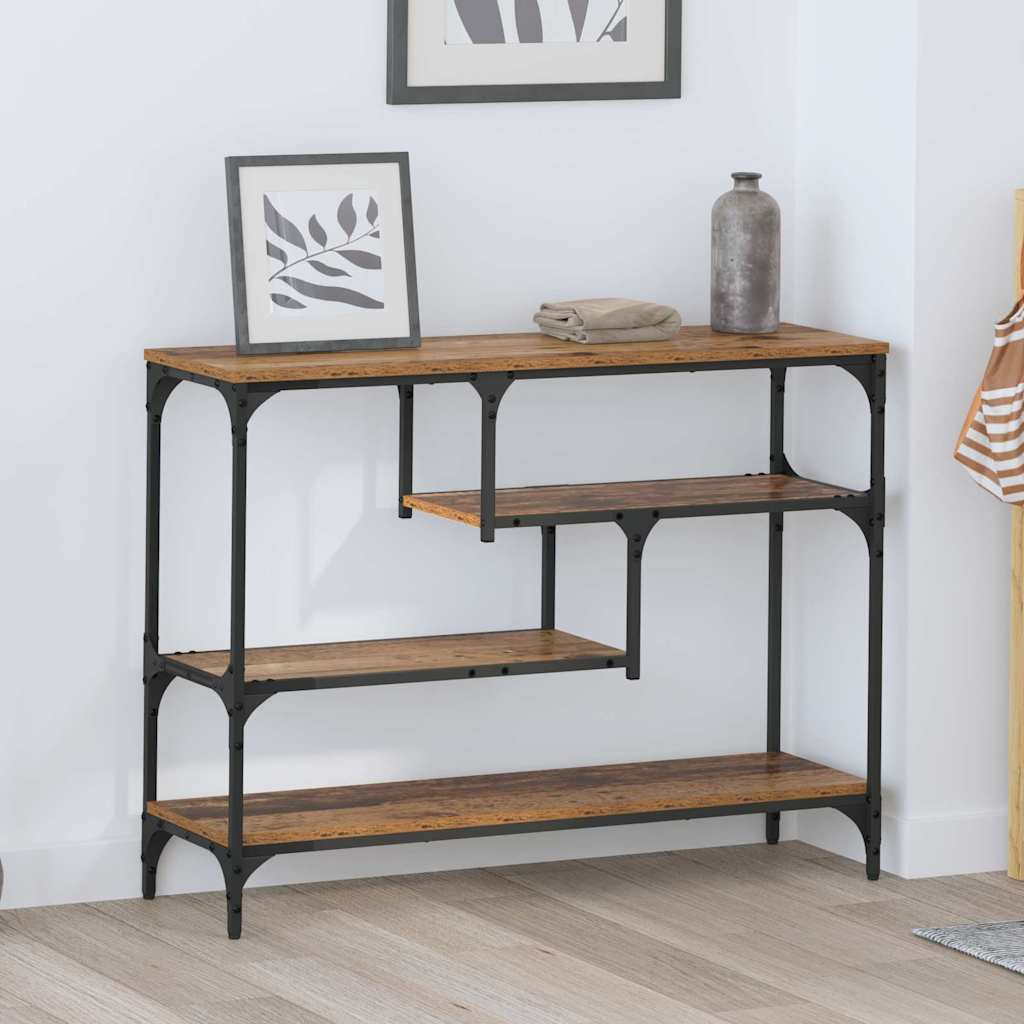 Konsolentisch mit Regal Altholz 100 x 30 x 75 cm Holzwerkstoff