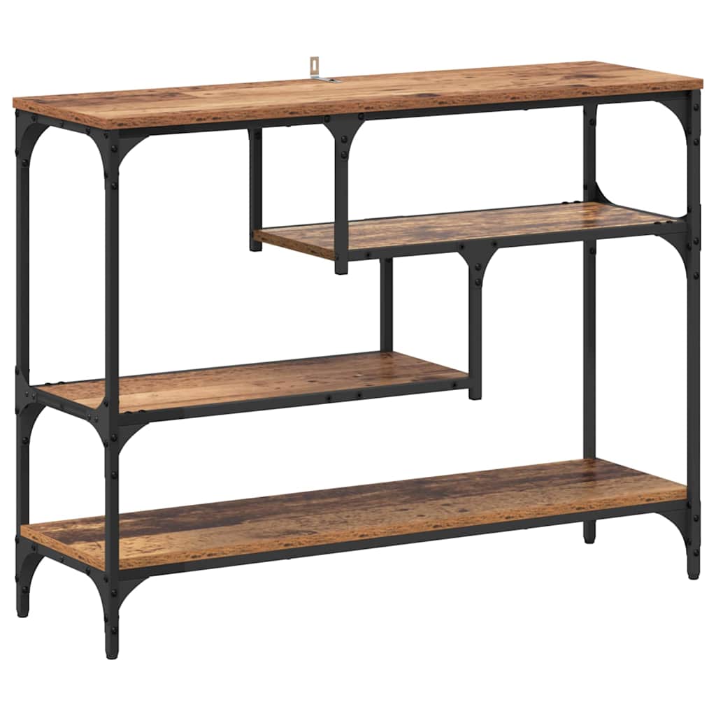 Konsolentisch mit Regal Altholz 100 x 30 x 75 cm Holzwerkstoff