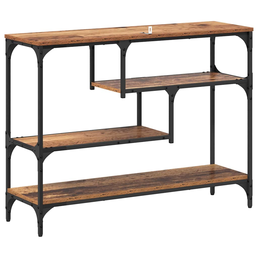 Konsolentisch mit Regal Altholz 100 x 30 x 75 cm Holzwerkstoff