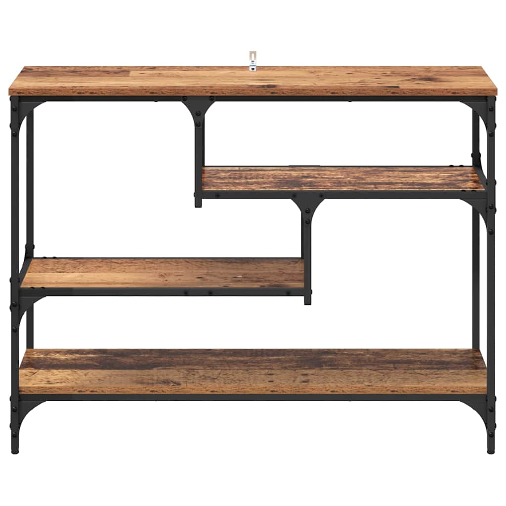 Konsolentisch mit Regal Altholz 100 x 30 x 75 cm Holzwerkstoff