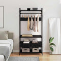 Kleiderschrank Schwarz Eichen-Optik 89 x 39 x 184.5 cm