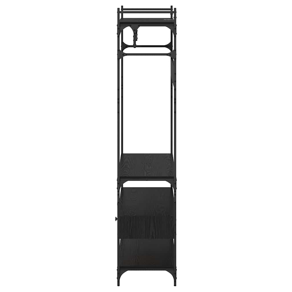 Kleiderschrank Schwarz Eichen-Optik 89 x 39 x 184.5 cm